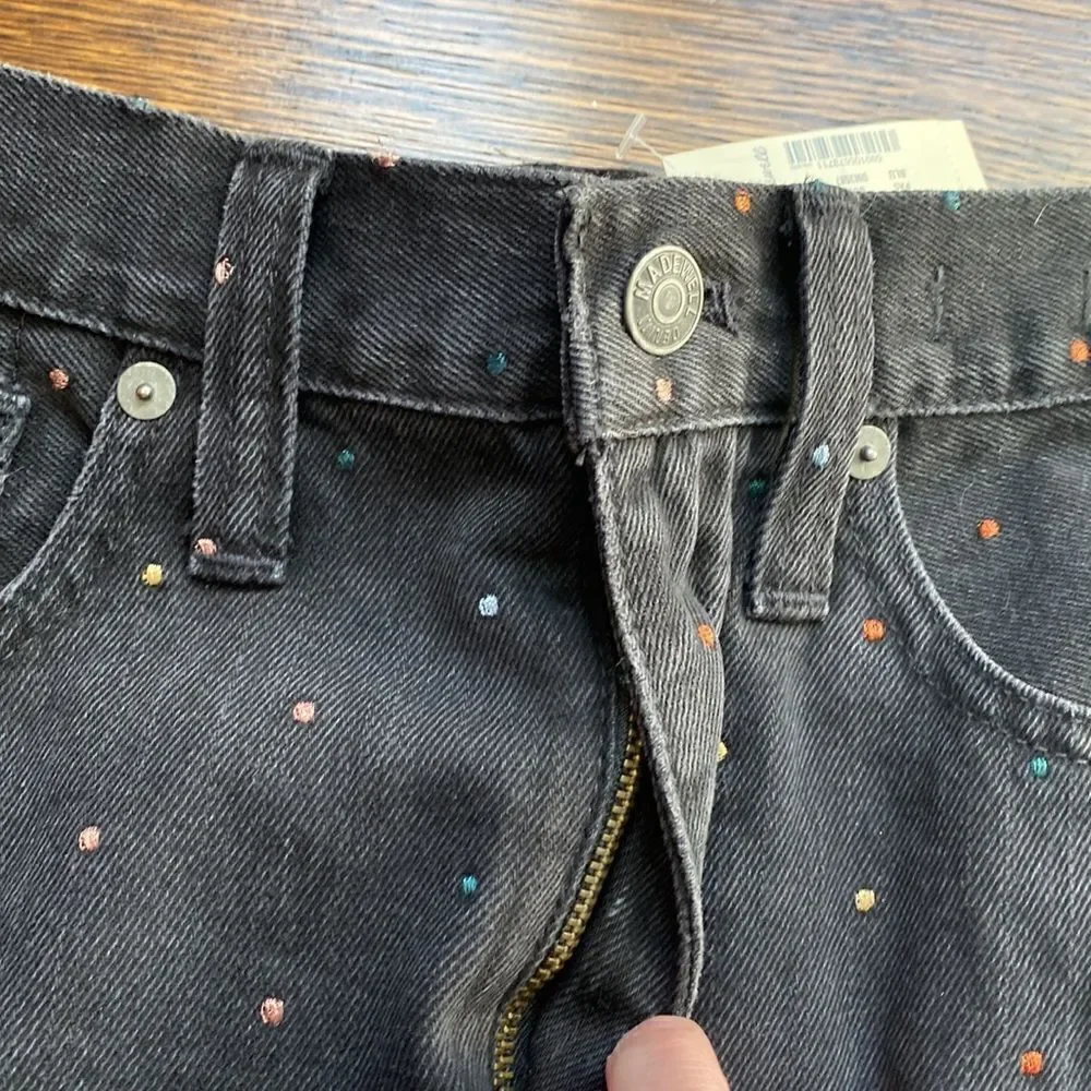 NWT Madewell Black Mini Jean Skirt with Dots - Size 25 - Picture 5 of 16